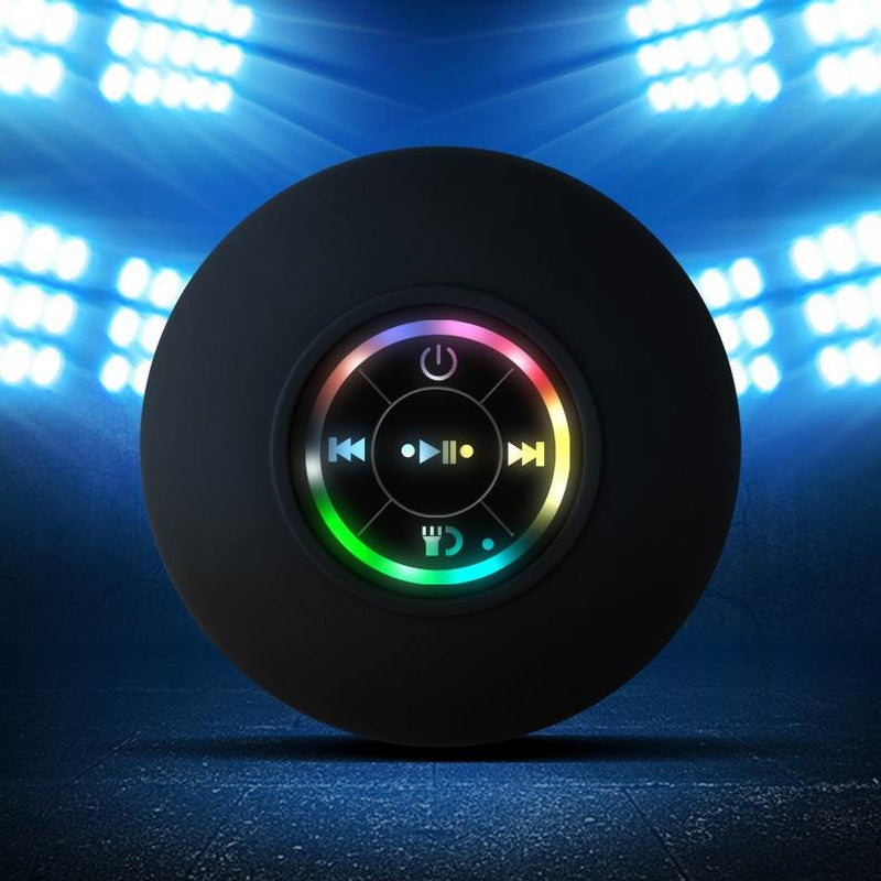 Bluetooth Waterproof Speaker with LED Color Light IPX 4 Waterproof Speakerphone Can Be Charged with Micro USB, Can Be Connected to Audio Smartphone Stereo Tablet