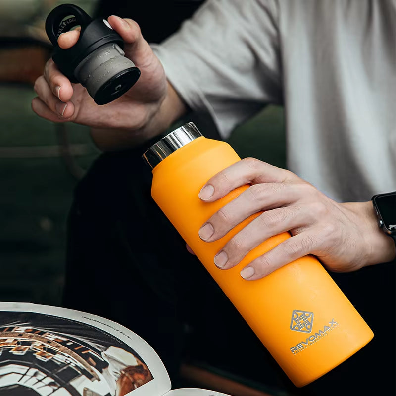 Large Capacity Stainless Steel Thermos Portable Vacuum Flask Insulated Tumbler with No Screw Lid Thermo Bottle 950Ml