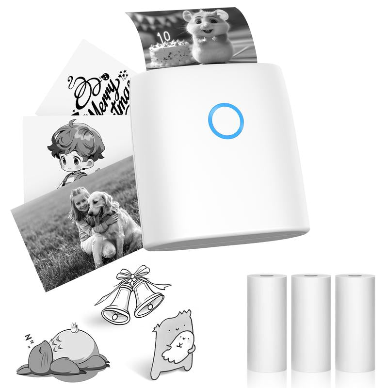 JADENS Mini Sticker Printer-2 Inch Bluetooth Thermal Pocket Printer,Inkless Portable Printer for Study Notes,Photos, Memos,Lists,Work Plans,Diy,Gifts,Journals Sticker Printer