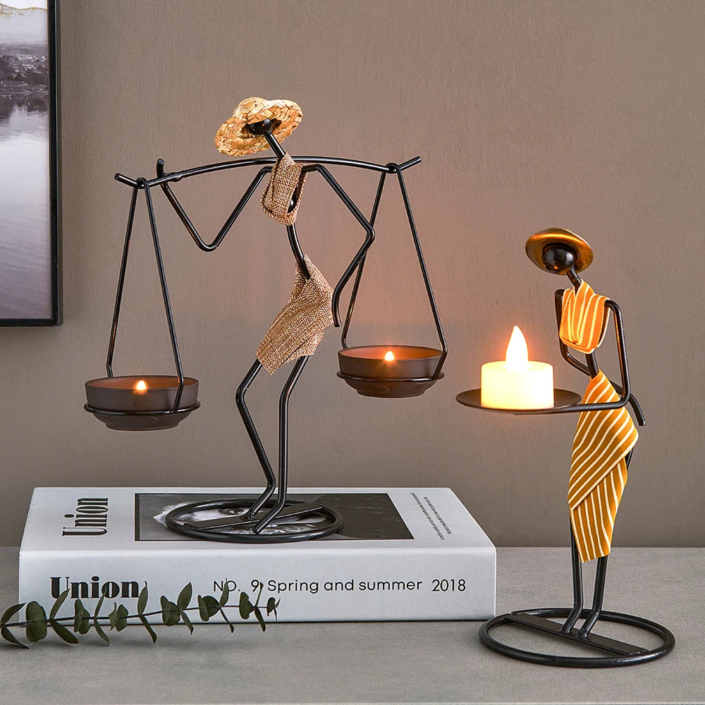 Cute Candle Holders Home Decoration Accessories Easter Metal Candlesticks for Decorative Chandeliers Wedding Centerpieces Crafts