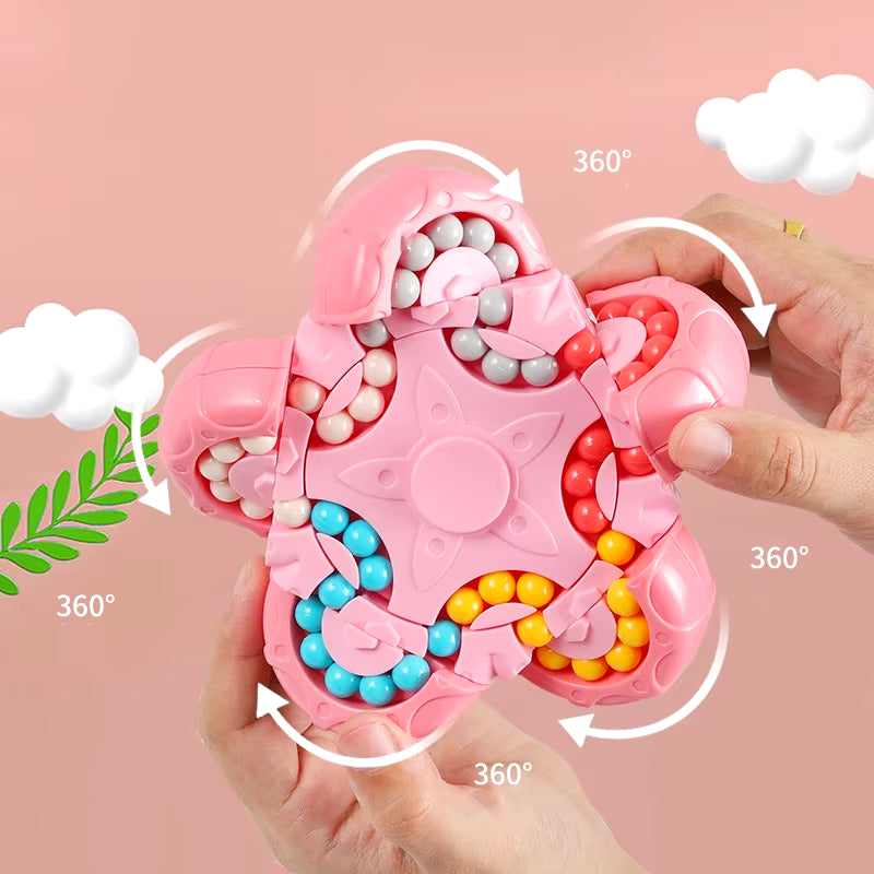New Ten-Sided Rotation Finger Magic Beans Spin Bead Puzzles Game Gyro Antistress Learning Educational Magic Disk for Children