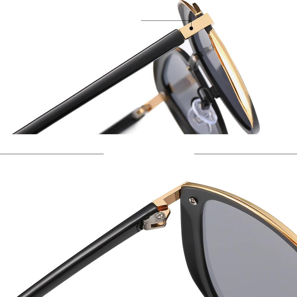 Luxury Polarized Sunglasses Women round Sun Glassess Ladies Lunette De Soleil Femme