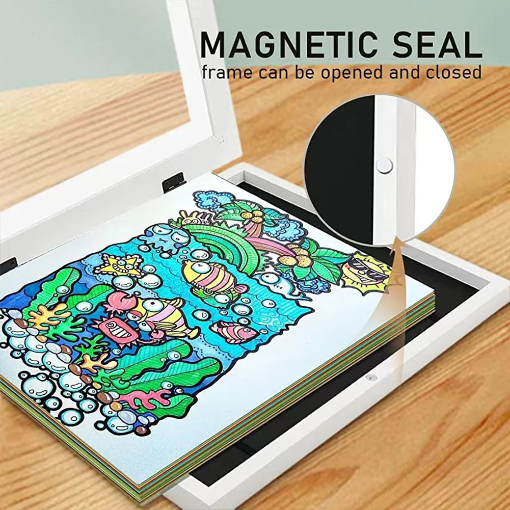 Kids Artwork Picture Frame Easy Change Wall Display Artwork Frame Front Opening A6 Frame for Kids Drawings Artworks Art Projects
