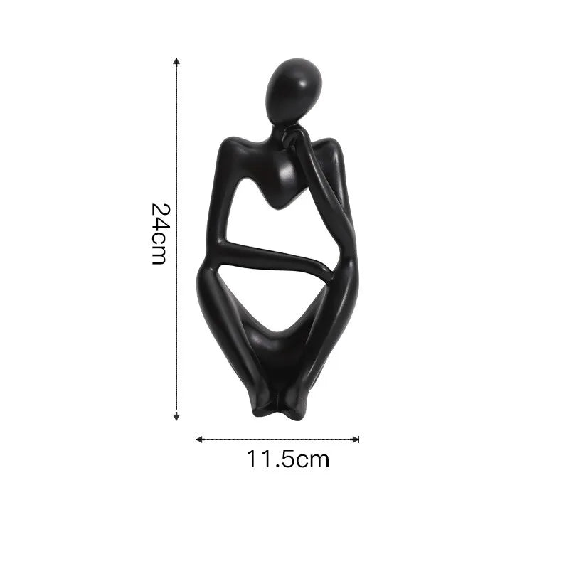 Nordic Abstract Sculpture Thinker Statue Resin Woman Figurine Office Home Decoration Accessories Decor Crafts Modern Art