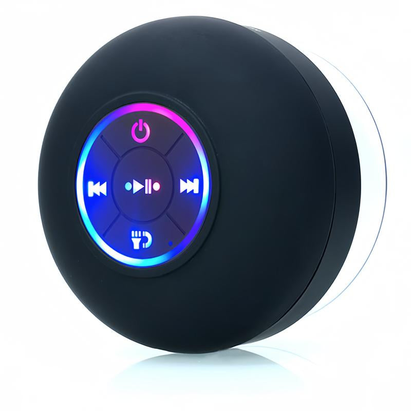 Bluetooth Waterproof Speaker with LED Color Light IPX 4 Waterproof Speakerphone Can Be Charged with Micro USB, Can Be Connected to Audio Smartphone Stereo Tablet