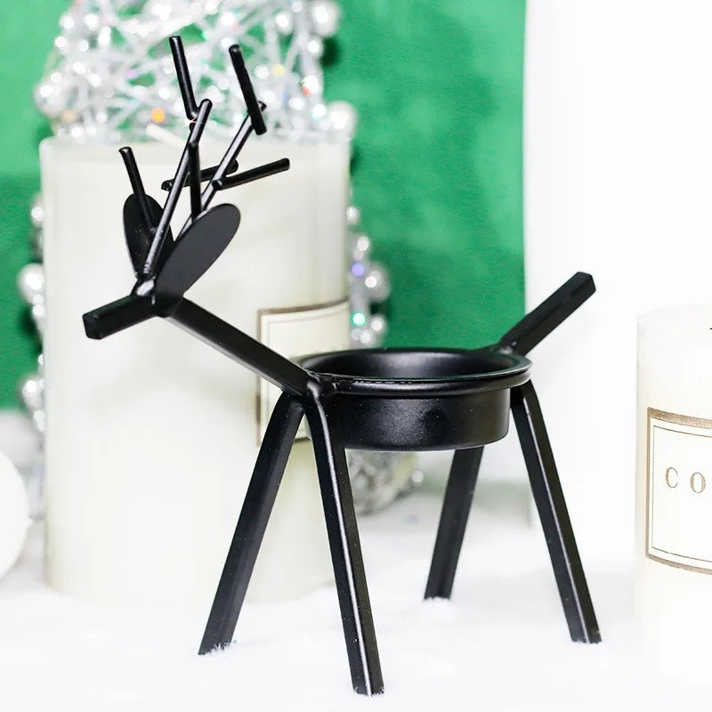 European Deer Candlestick Elk Candle Holder Table Decorative Handmade Iron Art Candlestick Home Desktop Decorations Ornaments