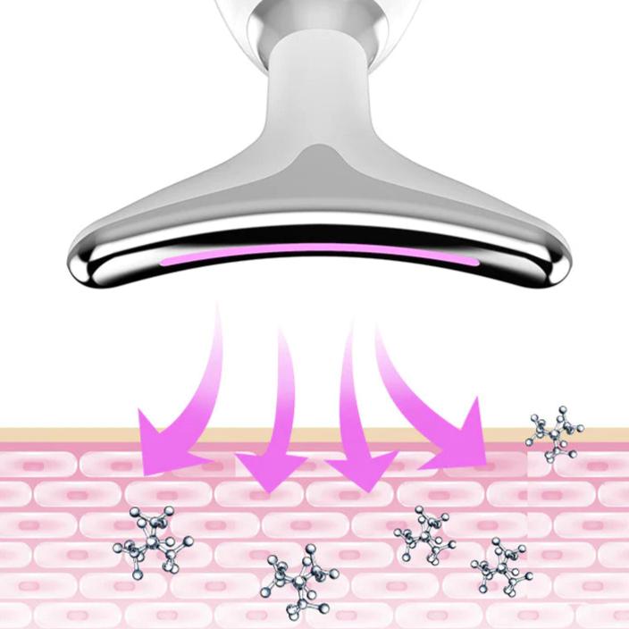 EMS Thermal Neck Lifting and Tighten Massager Electric Microcurrent Wrinkle Remover LED Photon Face Beauty Device for Woman