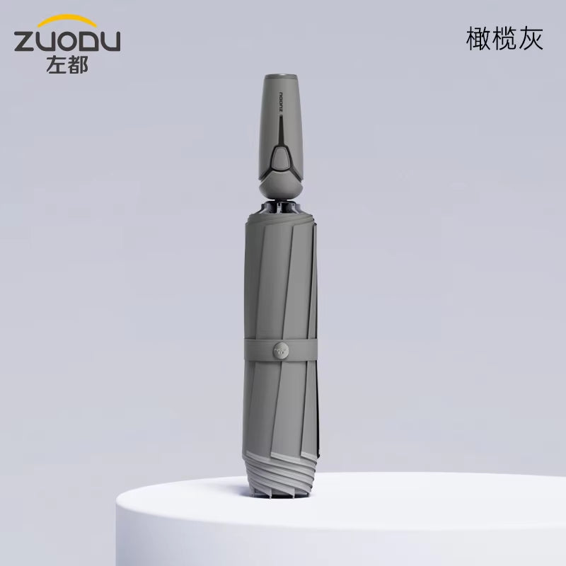 ZUODU Fully Automatic Reverse Umbrella Large Size Reinforced Thickened Folding Retractable Sturdy Windproof Outdoor Camping