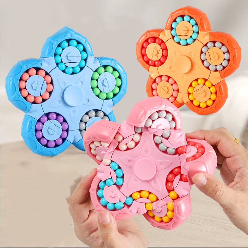 New Ten-Sided Rotation Finger Magic Beans Spin Bead Puzzles Game Gyro Antistress Learning Educational Magic Disk for Children