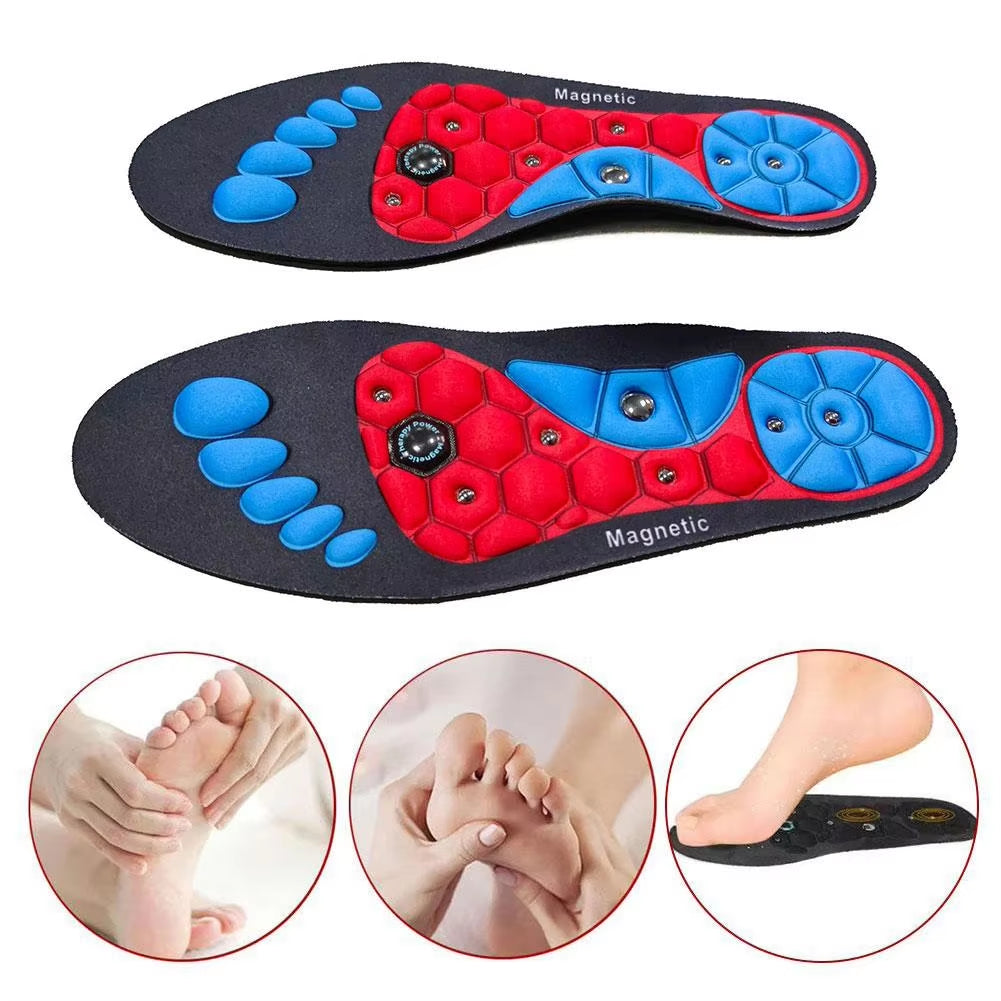 1 Pair Acupressure Foot Insoles for Men Women Orthopedic Gel Magnetic Shoe Inserts Magnet Technology Support Insole