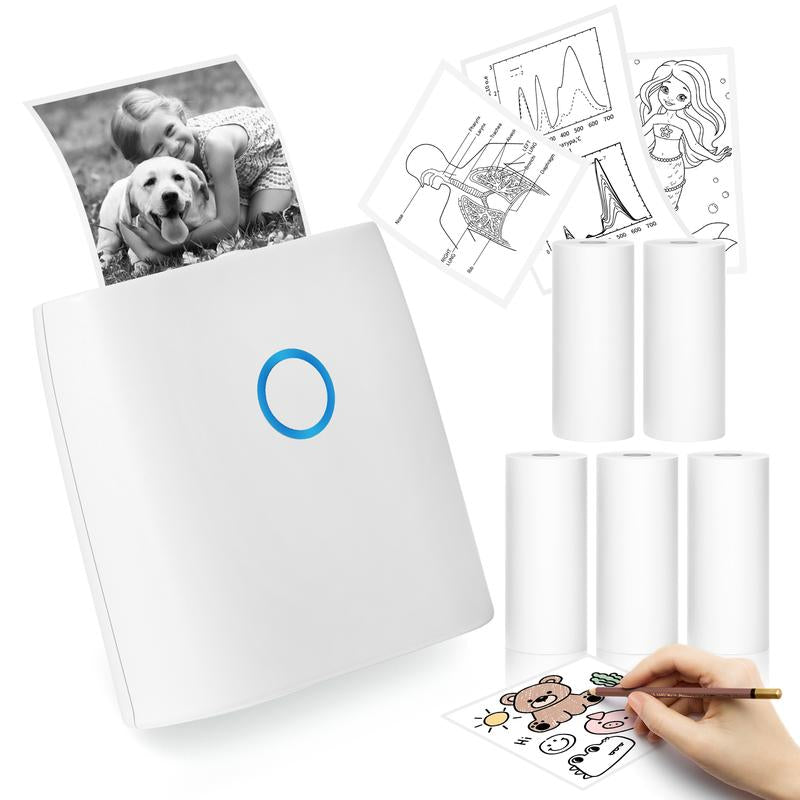 JADENS Mini Sticker Printer-2 Inch Bluetooth Thermal Pocket Printer,Inkless Portable Printer for Study Notes,Photos, Memos,Lists,Work Plans,Diy,Gifts,Journals Sticker Printer