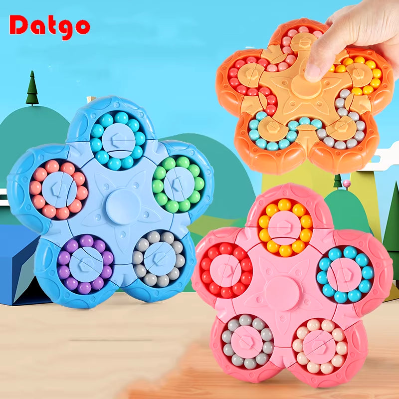 New Ten-Sided Rotation Finger Magic Beans Spin Bead Puzzles Game Gyro Antistress Learning Educational Magic Disk for Children