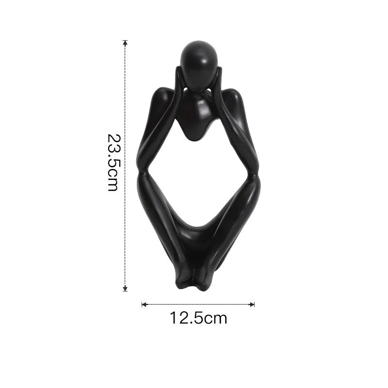 Nordic Abstract Sculpture Thinker Statue Resin Woman Figurine Office Home Decoration Accessories Decor Crafts Modern Art