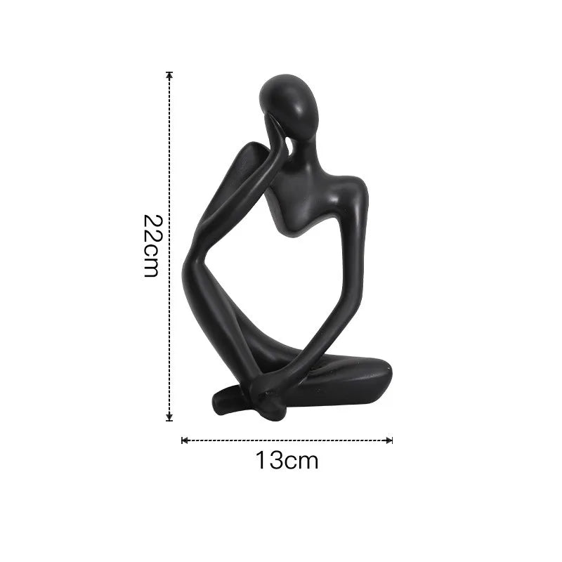 Nordic Abstract Sculpture Thinker Statue Resin Woman Figurine Office Home Decoration Accessories Decor Crafts Modern Art