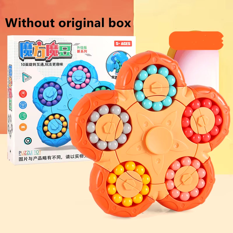 New Ten-Sided Rotation Finger Magic Beans Spin Bead Puzzles Game Gyro Antistress Learning Educational Magic Disk for Children