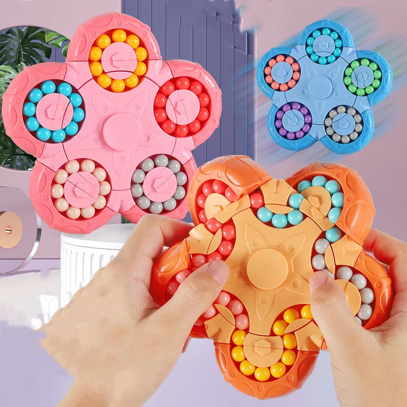 New Ten-Sided Rotation Finger Magic Beans Spin Bead Puzzles Game Gyro Antistress Learning Educational Magic Disk for Children