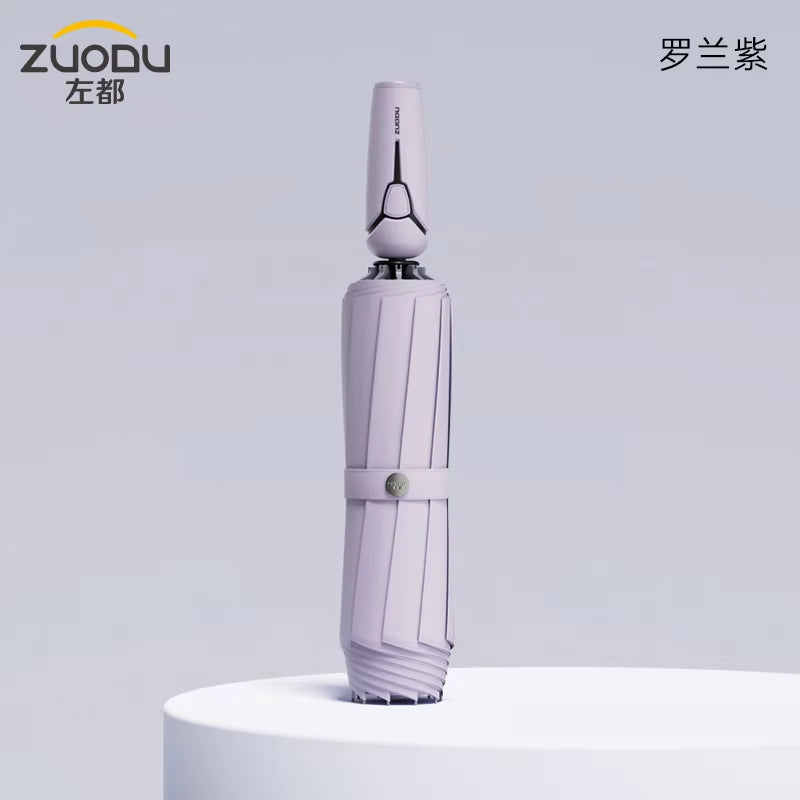 ZUODU Fully Automatic Reverse Umbrella Large Size Reinforced Thickened Folding Retractable Sturdy Windproof Outdoor Camping