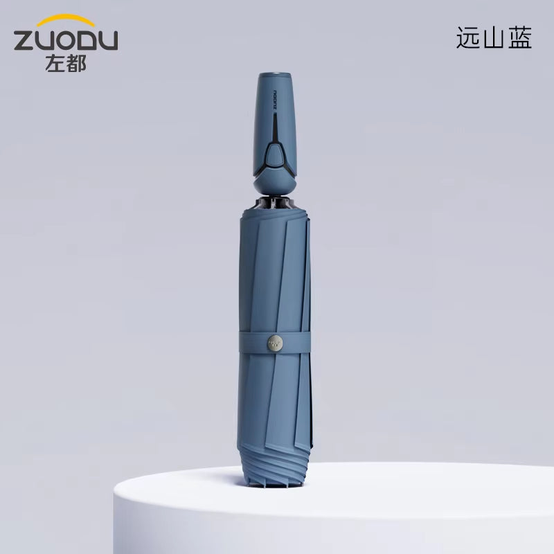 ZUODU Fully Automatic Reverse Umbrella Large Size Reinforced Thickened Folding Retractable Sturdy Windproof Outdoor Camping