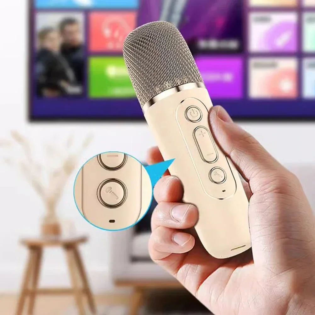 K12 Bluetooth Karaoke Machine Portable 5.3 PA Speaker System with 1-2 Wireless Microphones Home Family Singing Children'S Gifts
