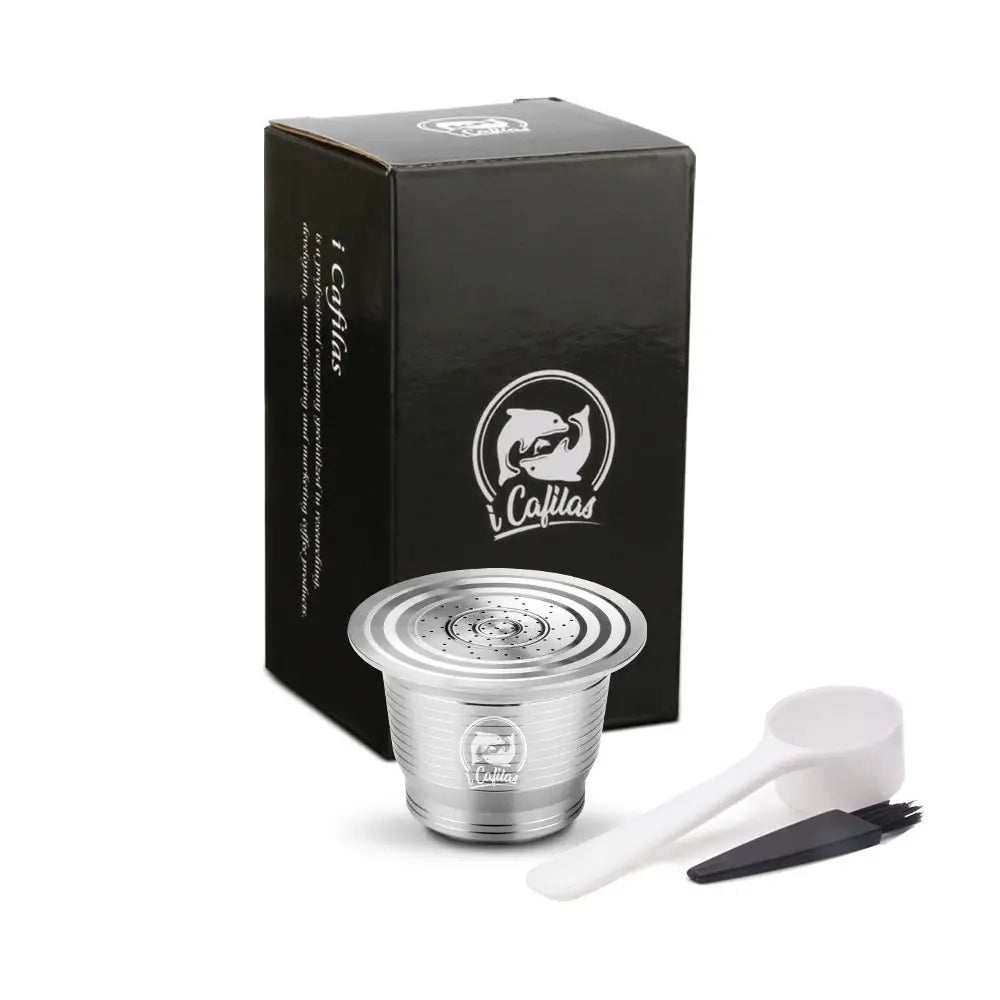 Icafilas for Nespresso Refillable Capsule Two Version Reutilizable Stainless Steel Reusable Coffee Filter Espresso Coffee Pod