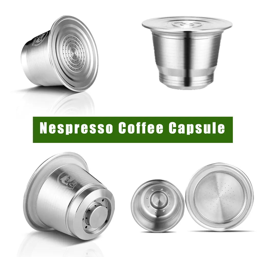 Icafilas for Nespresso Refillable Capsule Two Version Reutilizable Stainless Steel Reusable Coffee Filter Espresso Coffee Pod
