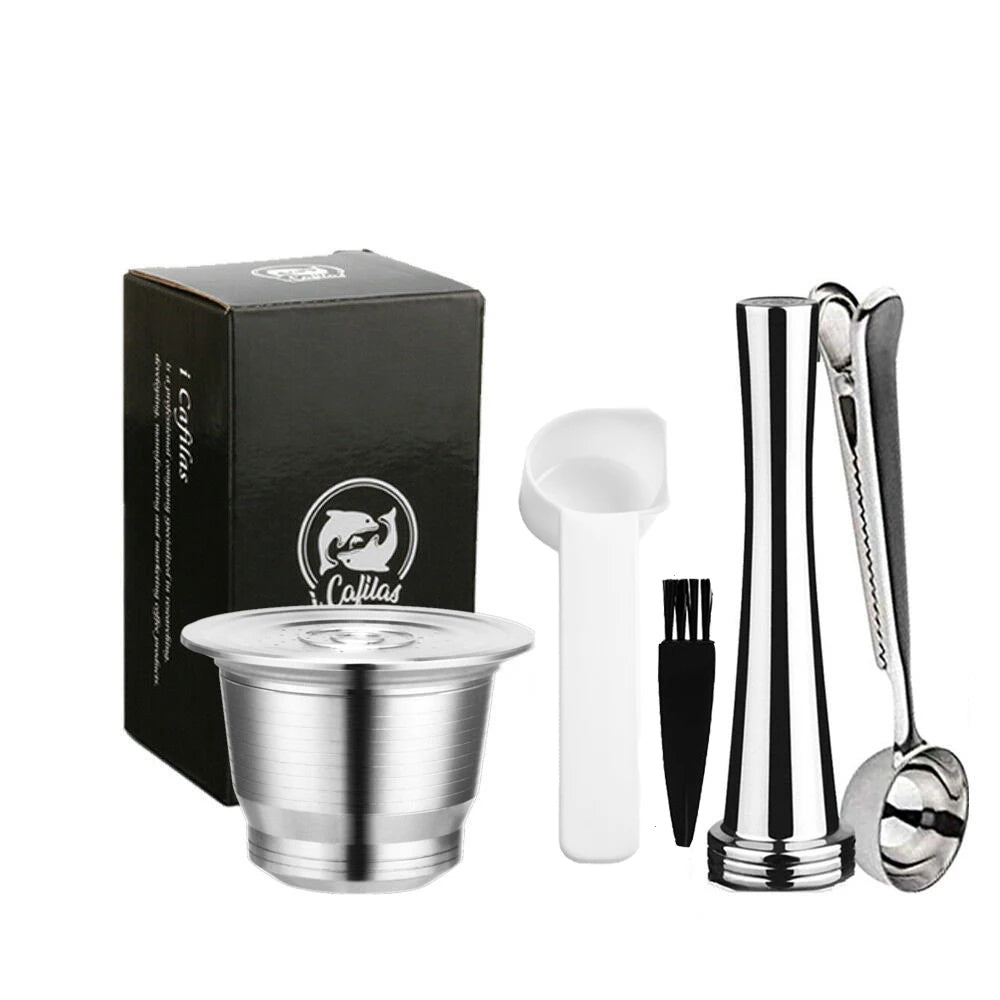 Icafilas for Nespresso Refillable Capsule Two Version Reutilizable Stainless Steel Reusable Coffee Filter Espresso Coffee Pod