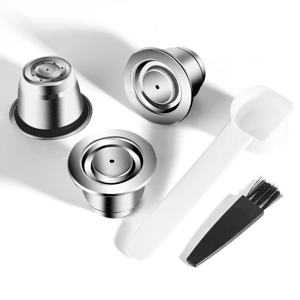 Icafilas for Nespresso Refillable Capsule Two Version Reutilizable Stainless Steel Reusable Coffee Filter Espresso Coffee Pod