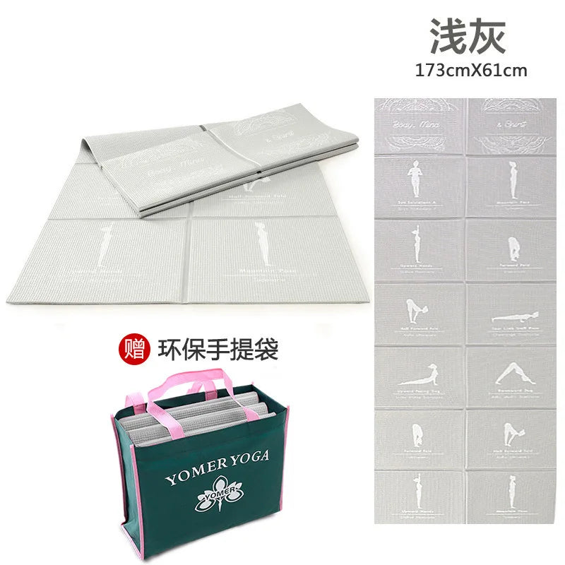 Folding and Thickening Yoga Mat for Sports PVC Portable Travel Student Nap Mat 3Mm 4Mm 5Mm 6Mm 8Mm Workout Mats Tapis Caoutchouc