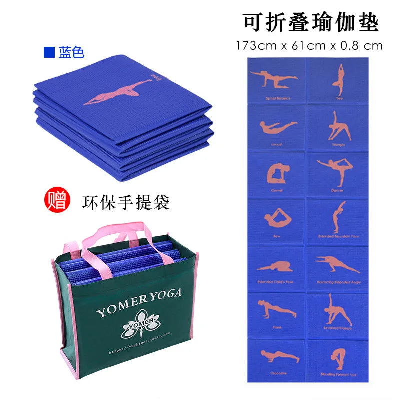 Folding and Thickening Yoga Mat for Sports PVC Portable Travel Student Nap Mat 3Mm 4Mm 5Mm 6Mm 8Mm Workout Mats Tapis Caoutchouc