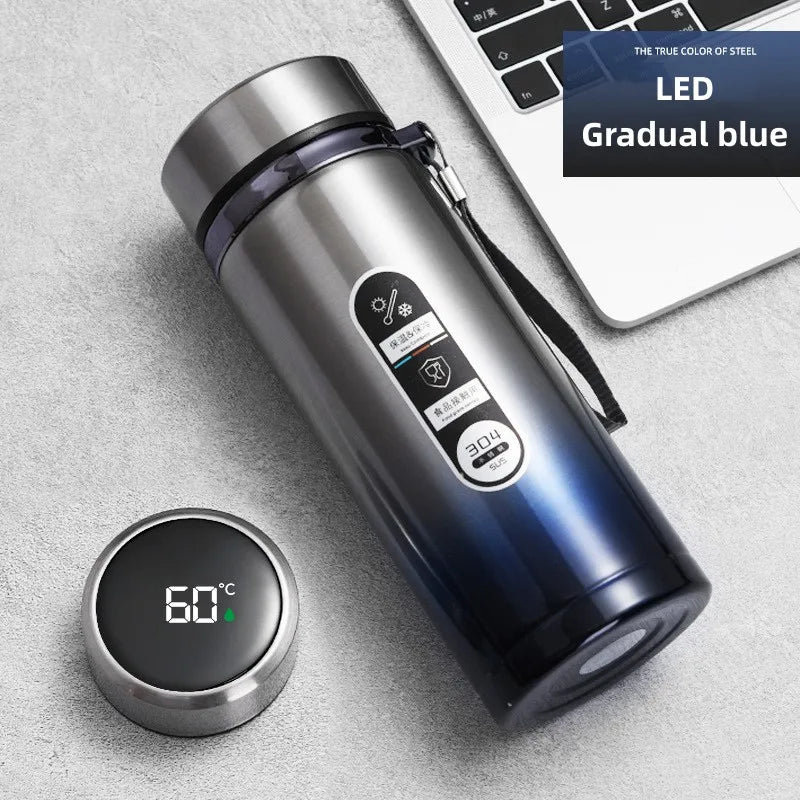 800Ml-1Liter Stainless Steel Thermos Bottle with LED Temperature Display Sus304 Tea Water Bottle Vacuum Flask Portable Cups