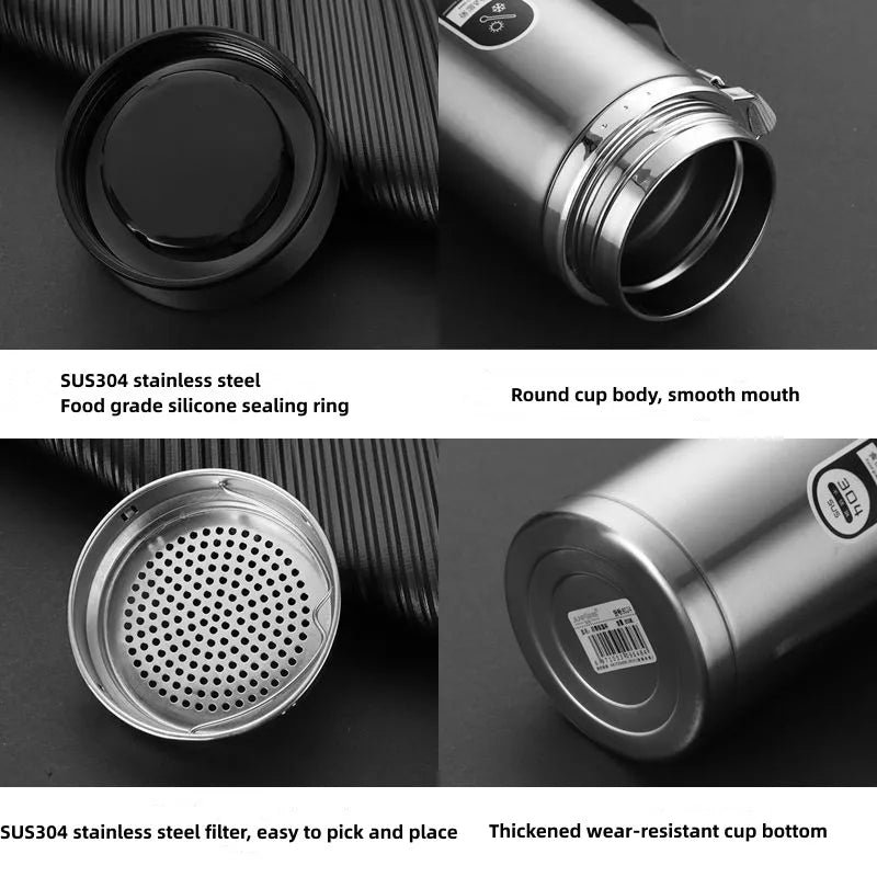 800Ml-1Liter Stainless Steel Thermos Bottle with LED Temperature Display Sus304 Tea Water Bottle Vacuum Flask Portable Cups