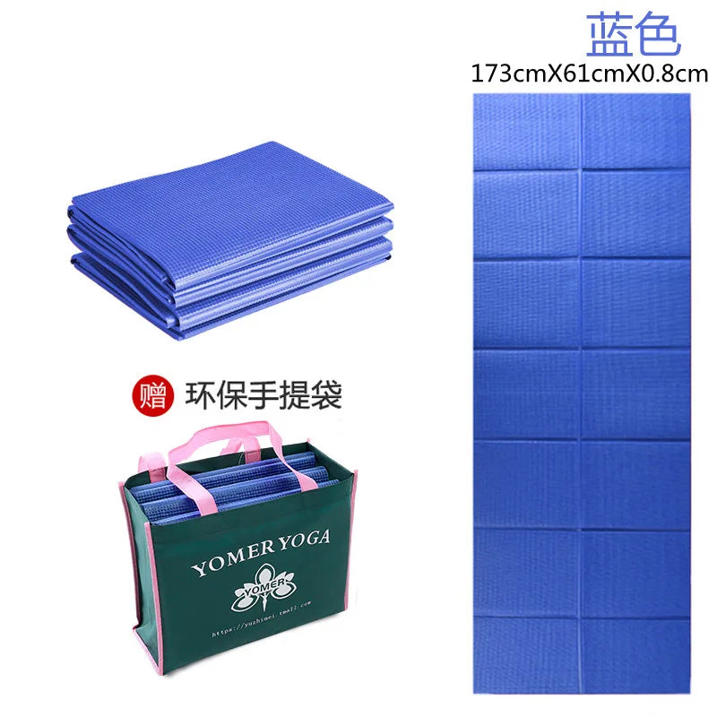 Folding and Thickening Yoga Mat for Sports PVC Portable Travel Student Nap Mat 3Mm 4Mm 5Mm 6Mm 8Mm Workout Mats Tapis Caoutchouc