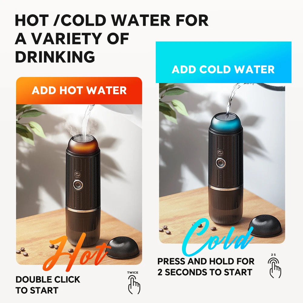 2 in 1 Portable Espresso Machine Coffee Maker Compatible with Nespresso Capsule Ground Coffee for Car Traval Camping Coffeeware