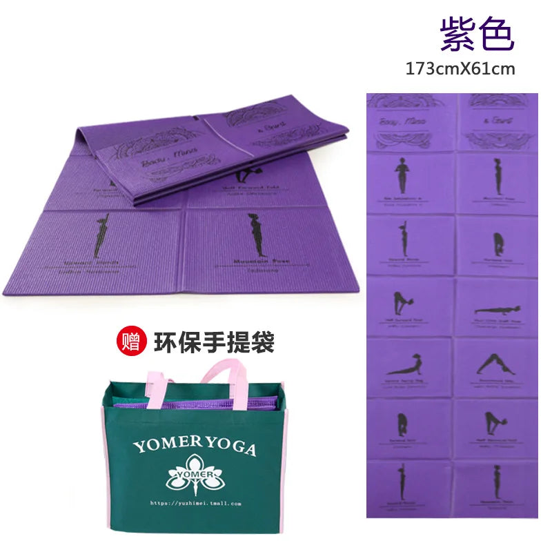 Folding and Thickening Yoga Mat for Sports PVC Portable Travel Student Nap Mat 3Mm 4Mm 5Mm 6Mm 8Mm Workout Mats Tapis Caoutchouc