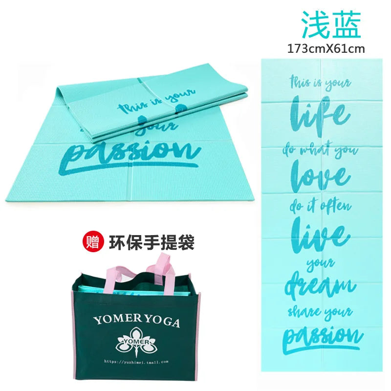 Folding and Thickening Yoga Mat for Sports PVC Portable Travel Student Nap Mat 3Mm 4Mm 5Mm 6Mm 8Mm Workout Mats Tapis Caoutchouc