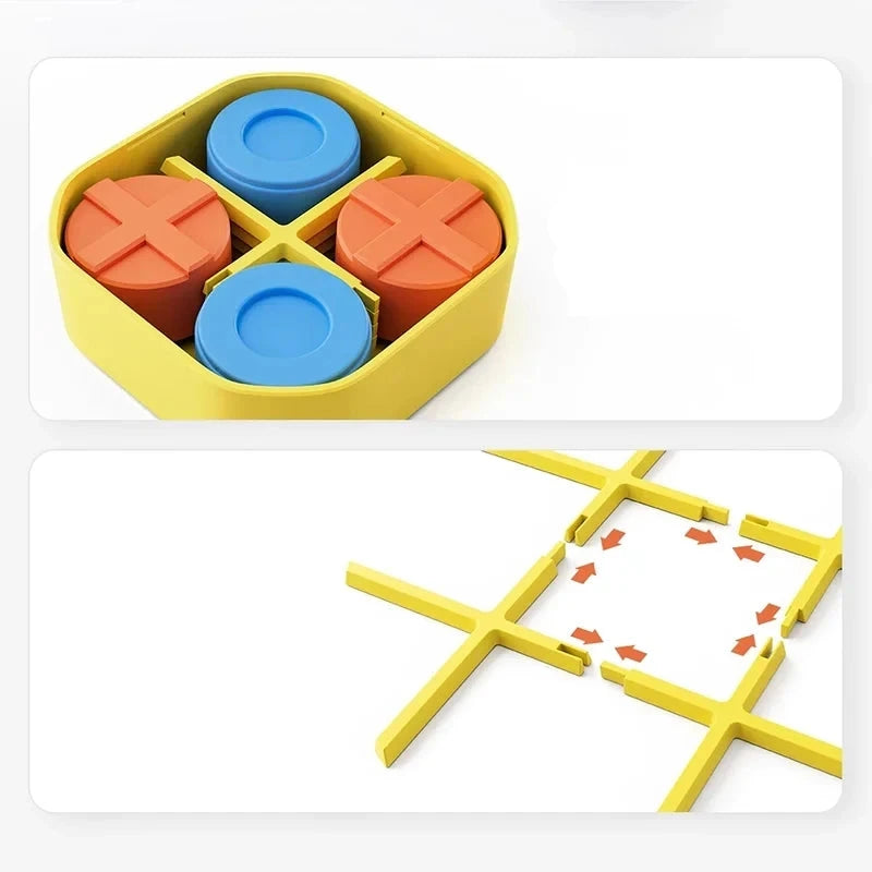 Super TIC-TAC-TOE BOLT Chess Puzzle Toys Compact and Portable Family Board Game Chess Toys for Kids Gifts