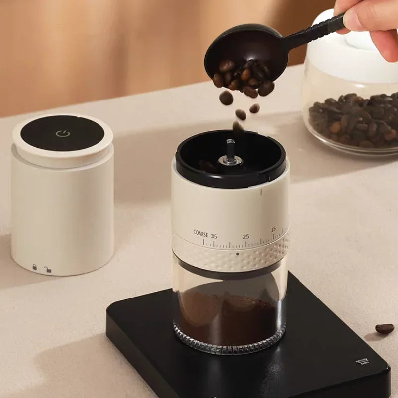 New Electric Coffee Grinder 1500Mah Conical Coffee Burr Grinder Externally Adjustable Bean Grinding Machine Kaffe Bohnen Grinder
