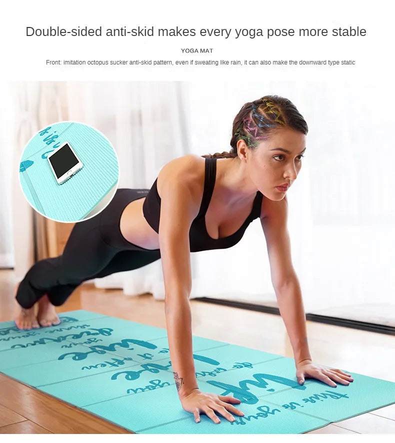Folding and Thickening Yoga Mat for Sports PVC Portable Travel Student Nap Mat 3Mm 4Mm 5Mm 6Mm 8Mm Workout Mats Tapis Caoutchouc