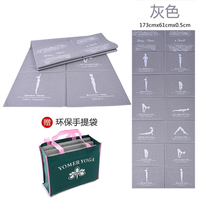 Folding and Thickening Yoga Mat for Sports PVC Portable Travel Student Nap Mat 3Mm 4Mm 5Mm 6Mm 8Mm Workout Mats Tapis Caoutchouc