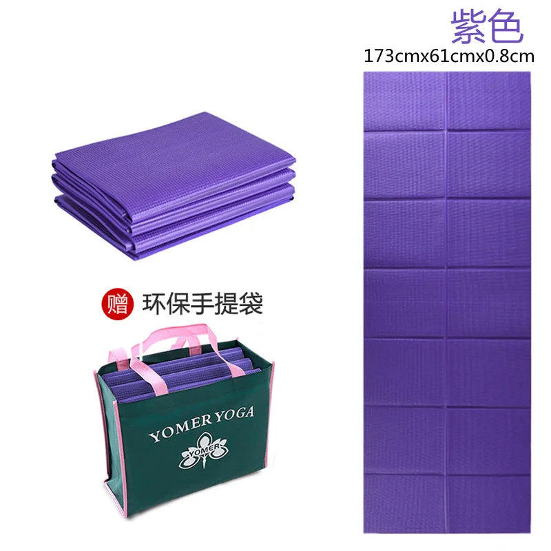 Folding and Thickening Yoga Mat for Sports PVC Portable Travel Student Nap Mat 3Mm 4Mm 5Mm 6Mm 8Mm Workout Mats Tapis Caoutchouc