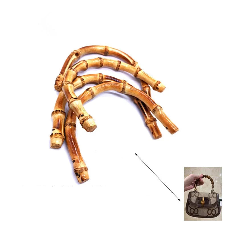 Natural Bamboo Handle for Leather Handbag, Retro Chinese Style Real Bamboo Half round Handle for Bags
