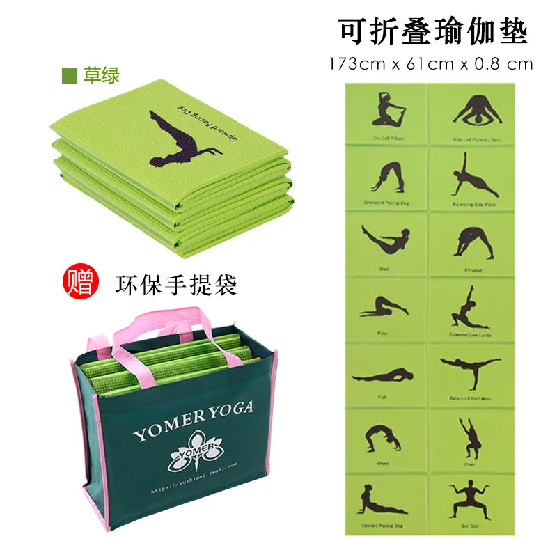 Folding and Thickening Yoga Mat for Sports PVC Portable Travel Student Nap Mat 3Mm 4Mm 5Mm 6Mm 8Mm Workout Mats Tapis Caoutchouc