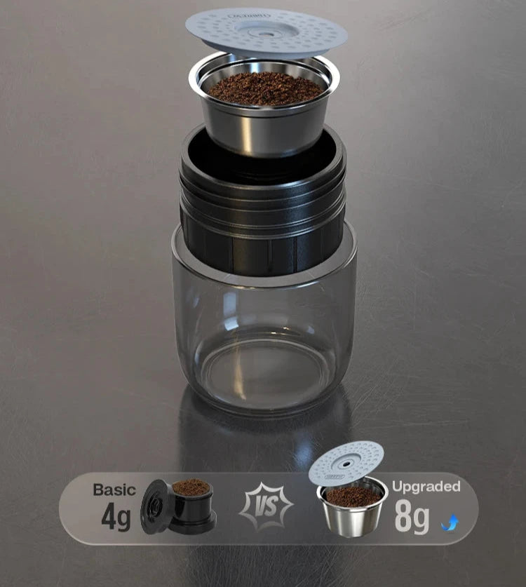 Portable Coffee Machine for Car & Home,Dc12V Expresso Coffee Maker Fit Nexpresso Dolce Pod Capsule Coffee Powder H4A