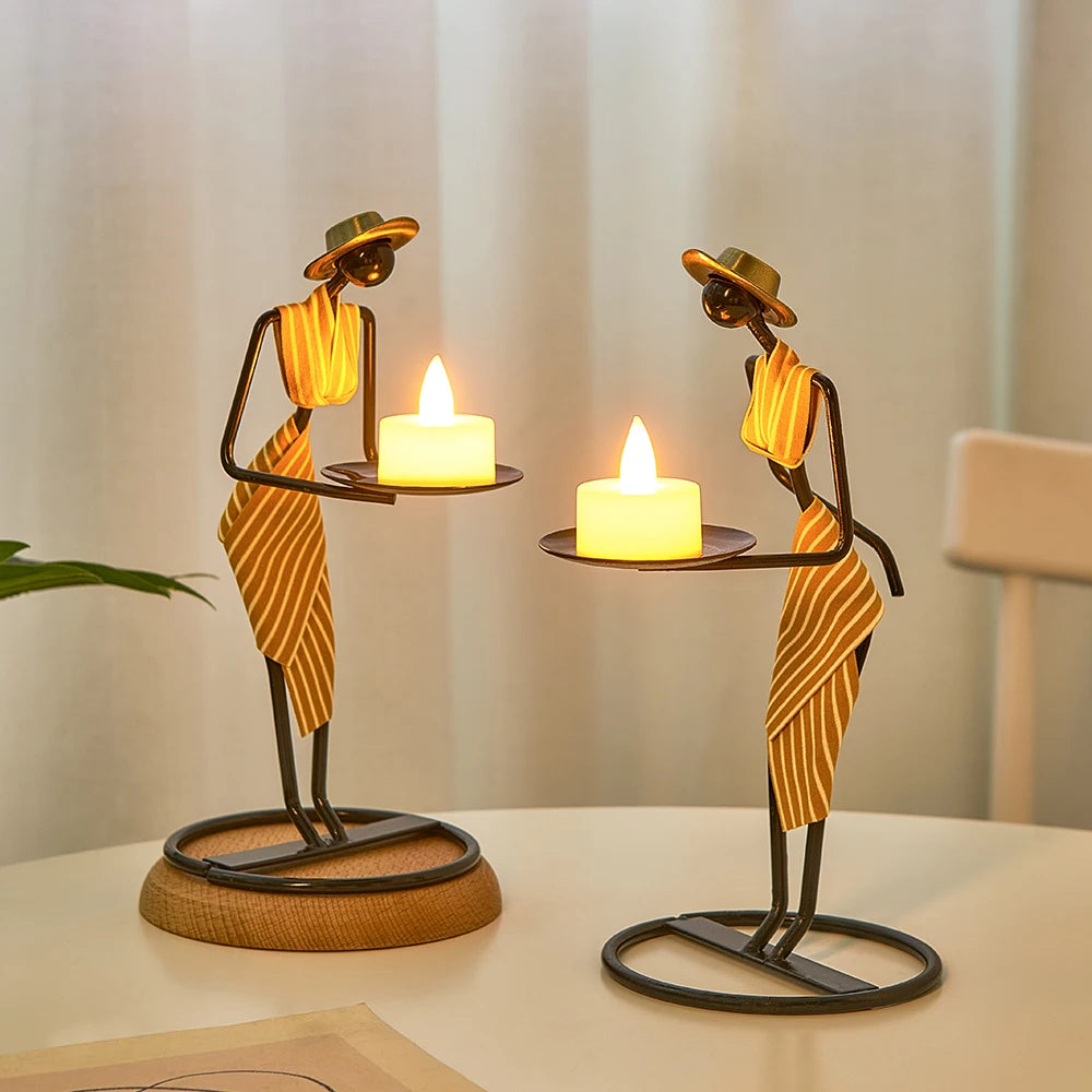 Cute Candle Holders Home Decoration Accessories Easter Metal Candlesticks for Decorative Chandeliers Wedding Centerpieces Crafts