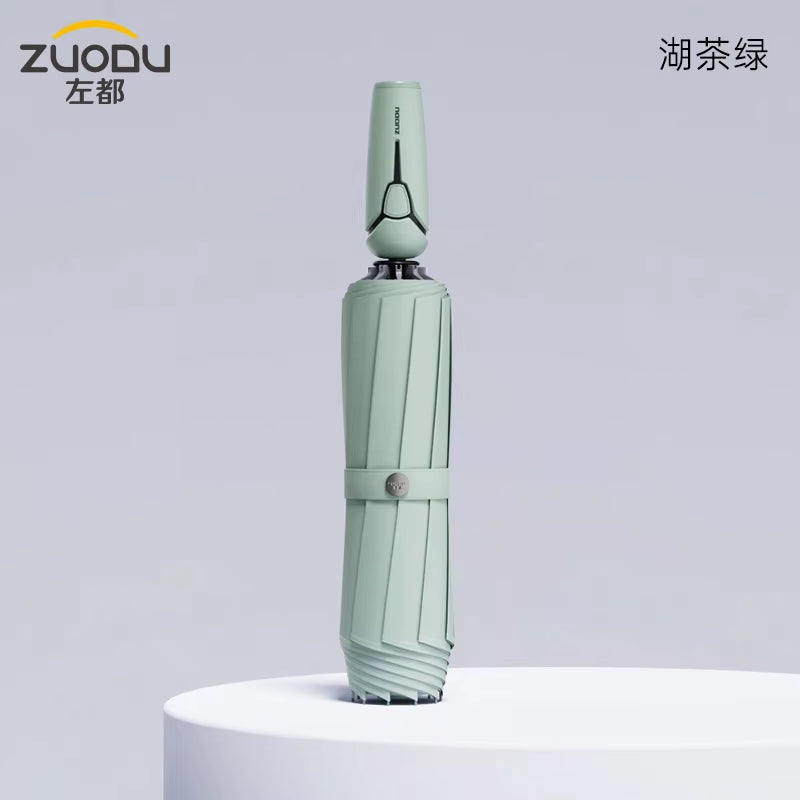 ZUODU Fully Automatic Reverse Umbrella Large Size Reinforced Thickened Folding Retractable Sturdy Windproof Outdoor Camping