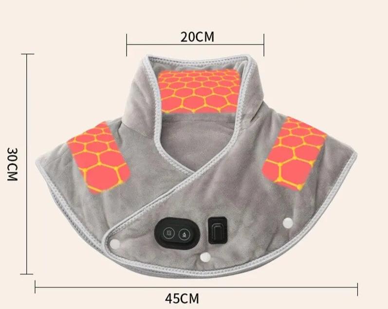Electric Heating Shoulder Neck Pad Massager Three Gear Hot Compress Cervical Shawl Warmer USB for Shoulder Neck Back Relax Brace