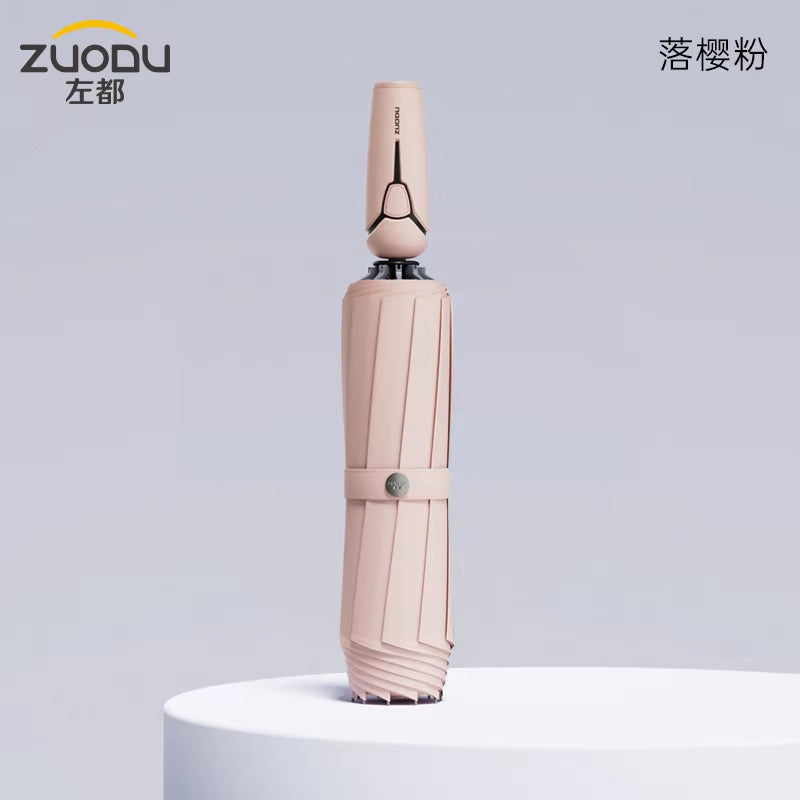 ZUODU Fully Automatic Reverse Umbrella Large Size Reinforced Thickened Folding Retractable Sturdy Windproof Outdoor Camping