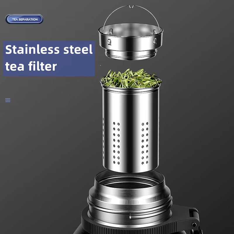Double Wall Keep Hot and Cold Thermos Bottle Stainless Steel Insulated Bottles Vacuum Flask Large Thermos Cup with Tea Filter