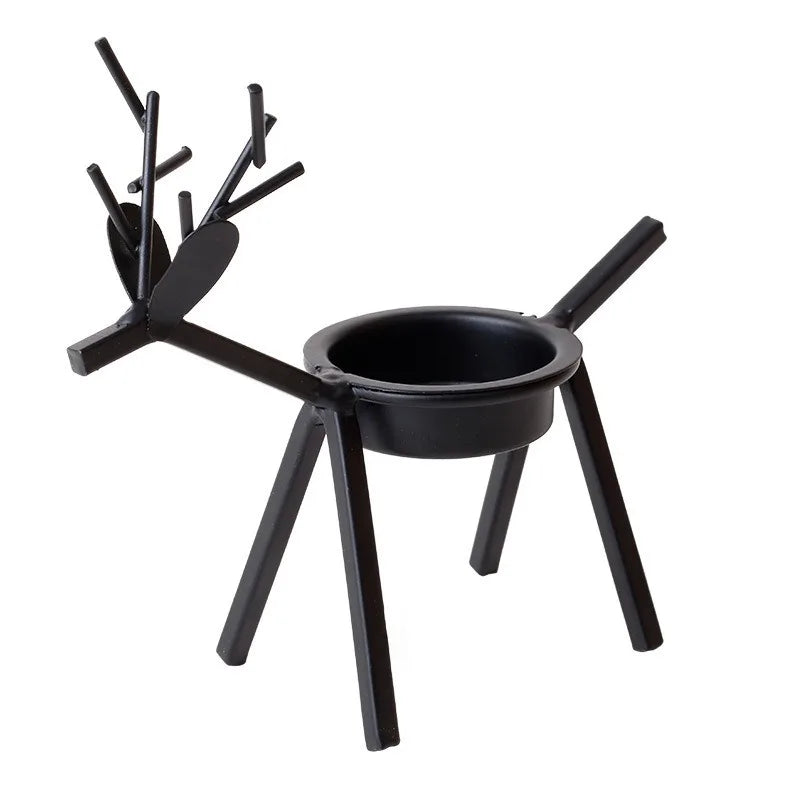European Deer Candlestick Elk Candle Holder Table Decorative Handmade Iron Art Candlestick Home Desktop Decorations Ornaments