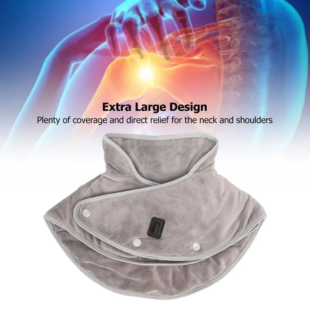 Electric Heating Shoulder Neck Pad Massager Three Gear Hot Compress Cervical Shawl Warmer USB for Shoulder Neck Back Relax Brace